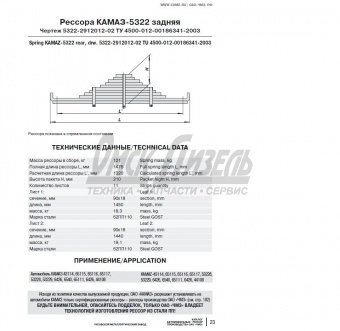 Рессора КАМАЗ задн 11л-1450мм (ПП, h=18мм) 5322-2912012-02/901811KZ-2912012-02