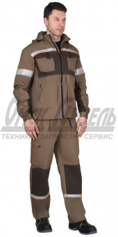 Костюм "РОДОС"муж кур брю (св.корич/т.-корич) тк.Родос р.  96-100/170-176 04033