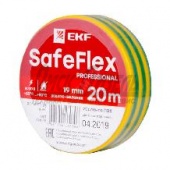 Изолента ПВХ желто-зеленая 19мм 20м серии SafeFlex  plc-iz- sf-yg