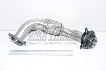 Труба КАМАЗ ЕВРО-4 выпуск коллектора лев с компенсатором (дв. 740.73,-740.74) 740.74-1008031-01/000.4859.627.000-01
