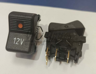 Клавиша приб 2-х поз выкл. преобразователя напряжения (с лампочкой) 12V 26.3710-23.64