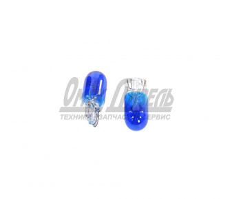 Лампа 12В 5Вт (б/цок) W5W(T10) W2,1x9,5d Blue (К10) LONGTEK 12В 5Вт 20505B