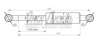 Амортизатор МТЗ кабины газовый L=600мм (пневмоподъемник) /4/ 11.6.6308010 (6700.01) (586540)