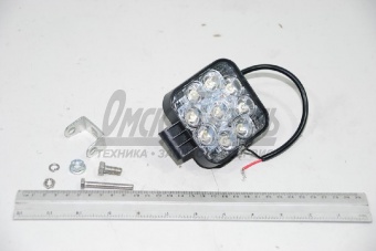 Фара светодиодная12/24V (квадратная,рассеянный свет) mini OFF-ROAD все ТС КЭП ФС02709QF-М 12/24V 9LED