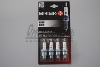 Свеча BRISK "Super" N 19C Г-24,-3302,-53А,УАЗ,ЗИЛ (к-т 4шт,ан.А11) N19C