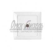 Розетка С/У, телефонная, одинарная, белая (10*10)