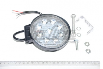 Фара светодиодная12/24V (круглая,рассеянный свет,тонк.ан.WR009F 12/24V 9LED 27W) OFF-ROAD все ТС КЭП ФС02709СF 12/24V 9LED 27W