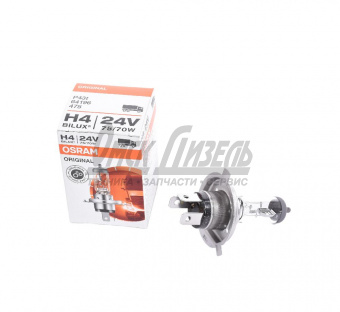 Лампа 24В 75-70Вт Н4 P43t (К1/10/100) OSRAM 24В 75/70Вт 64196