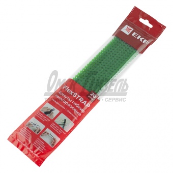 Хомут гибкий (20шт.) зеленый FlexSTRAP EKF 