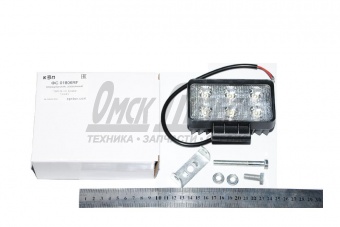Фара светодиодная12/24V (прямоугольная,рассеянный свет 6000К 18W/6LED) OFF-ROAD все ТС ДХО КЭП  ФС01806RF 12/24V 6LED 18W