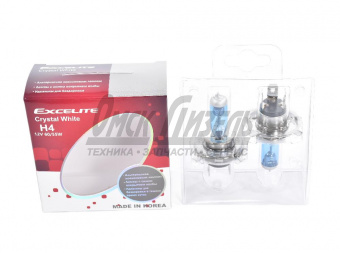 Лампа 12В  60-55Вт Н4 P43t Crystal White (К2/10) EXCELITE 12В 60/55Вт H4 10512