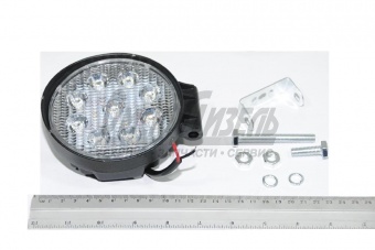 Фара светодиодная12/24V (круглая,направленный свет,толстая 9LED 27W) OFF-ROAD все ТС КЭП ФС 02709СS