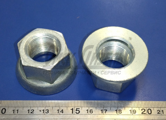 Гайка М 22х1,5 КАМАЗ колеса (S=32) (H27) (с подвижной юбкой, оцинкованная) 5425-3101040/356-7519400