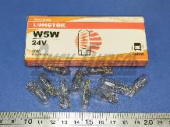 Лампа 24В 5Вт б/ц W5W(T10) W2,1x9,5d Standard (К10) LONGTEK 24В 5Вт W2,1x9,5d 40505