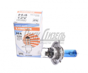 Лампа 12В 60-55Вт Н4 P43t Super White (К1/10) LONGTEK 12В 60/55Вт Н4 Р43t20104W
