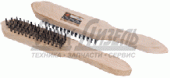Щетка по металлу 6-ти рядная с деревянной ручкой 10981