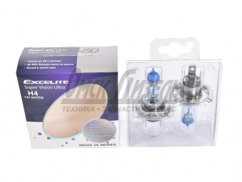 Лампа 12В 60-55Вт Н4 P43t Super Vision Ultra (К2/10) EXCELITE 12В 65/55Вт Н4 P43t 10506