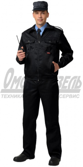 Костюм "СИРИУС-Альфа" куртка, брюки (тк.смесовая) черный р.104-108/182-188 (ЧЗ) 76027