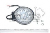 Фара светодиодная12/24V (круглая,рассеянный свет,тонк.ан.WR009F 12/24V 9LED 27W) OFF-ROAD все ТС КЭП ФС02709СF 12/24V 9LED 27W