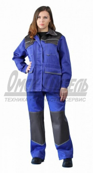Костюм женский "Передовик" летний васильковый с серым (60-62, 170-176) КОС525-041