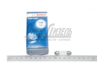 Лампа 12В 5Вт освещения салона (SV8,5-8) типC5W  (BOSCH) 12В 5Вт 1987302211 